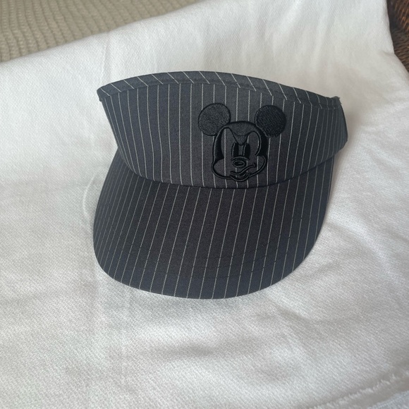 Disney Accessories - Disney Black Pinstripe Mickey Mouse Visor NWOT